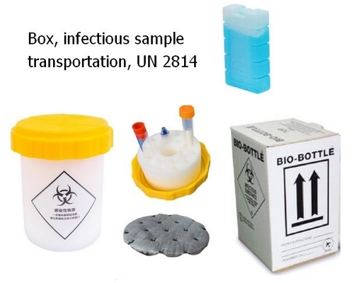 Box, infectious sample transportation, UN 2814