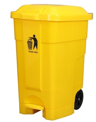Medical Waste bin with pedal and weehls 50liters