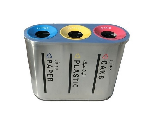 FA-BS03  3 sections stainless steel bin