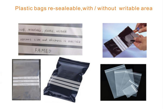 Bags re-sealable,with/without writing area